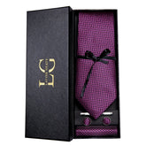 Conjunto de Gravata e Lenço Texturizada Roxo Vinho
